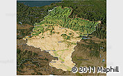 Satellite 3D Map of Navarra, darken