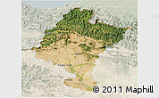 Satellite 3D Map of Navarra, lighten