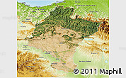 Satellite 3D Map of Navarra, physical outside