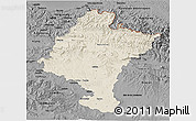 Shaded Relief 3D Map of Navarra, darken, desaturated
