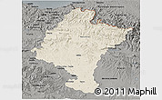 Shaded Relief 3D Map of Navarra, darken, semi-desaturated