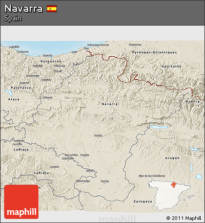 Shaded Relief 3D Map of Navarra