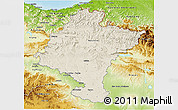 Shaded Relief 3D Map of Navarra, physical outside