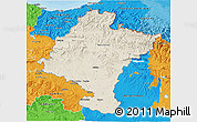 Shaded Relief 3D Map of Navarra, political outside