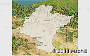 Shaded Relief 3D Map of Navarra, satellite outside