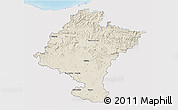 Shaded Relief 3D Map of Navarra, single color outside