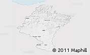 Silver Style 3D Map of Navarra, single color outside