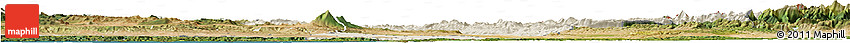 Shaded Relief Horizon Map of Navarra, satellite outside