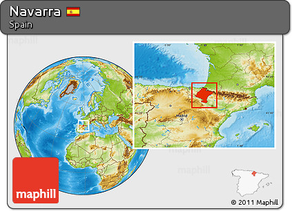 Physical Location Map of Navarra
