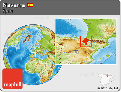 Physical Location Map of Navarra