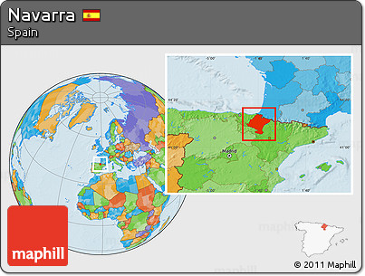 Political Location Map of Navarra