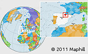 Political Location Map of Navarra, highlighted country, within the entire country