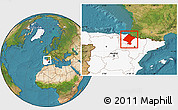Satellite Location Map of Navarra, highlighted country