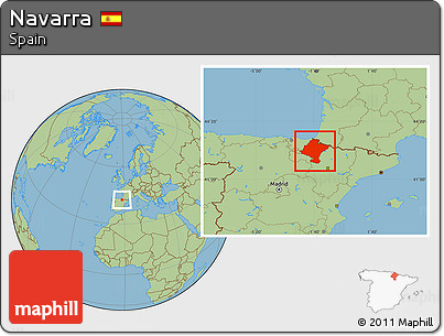 Savanna Style Location Map of Navarra