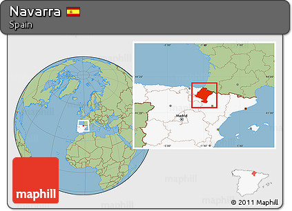 Savanna Style Location Map of Navarra, highlighted country