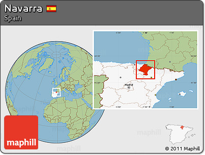 Savanna Style Location Map of Navarra, highlighted country
