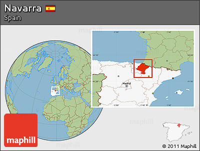 Savanna Style Location Map of Navarra, highlighted country