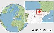 Savanna Style Location Map of Navarra, highlighted country