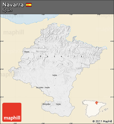 Classic Style Map of Navarra, single color outside