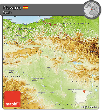 Physical Map of Navarra