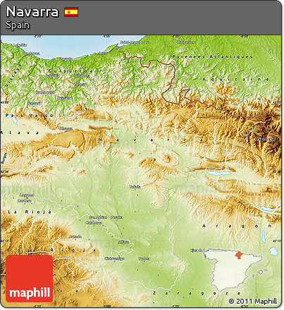 Physical Map of Navarra