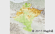 Physical Map of Navarra, lighten, semi-desaturated