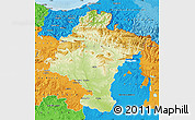 Physical Map of Navarra, political outside