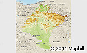 Physical Map of Navarra, shaded relief outside