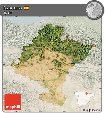 Satellite Map of Navarra, lighten