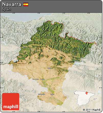 Satellite Map of Navarra, lighten