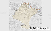 Shaded Relief Map of Navarra, lighten, desaturated