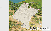Shaded Relief Map of Navarra, satellite outside