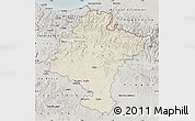 Shaded Relief Map of Navarra, semi-desaturated