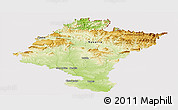 Physical Panoramic Map of Navarra, cropped outside