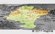 Physical Panoramic Map of Navarra, darken, desaturated