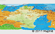 Physical Panoramic Map of Navarra, political outside