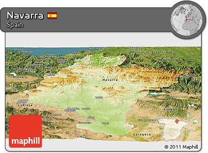 Physical Panoramic Map of Navarra, satellite outside