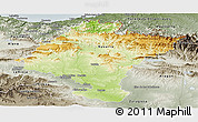 Physical Panoramic Map of Navarra, semi-desaturated