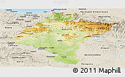 Physical Panoramic Map of Navarra, shaded relief outside