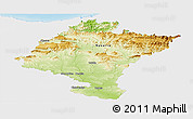 Physical Panoramic Map of Navarra, single color outside