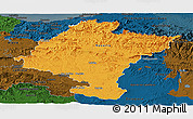Political Panoramic Map of Navarra, darken