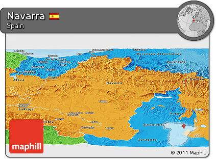 Political Panoramic Map of Navarra