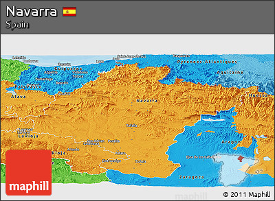 Political Panoramic Map of Navarra