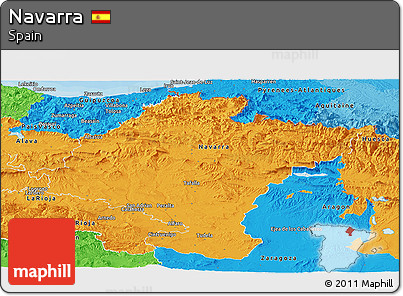 Political Panoramic Map of Navarra