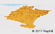 Political Panoramic Map of Navarra, single color outside