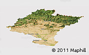 Satellite Panoramic Map of Navarra, cropped outside