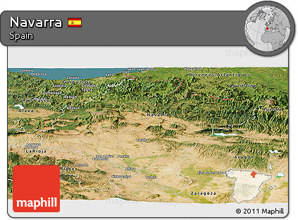 Satellite Panoramic Map of Navarra