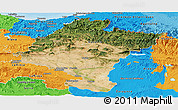 Satellite Panoramic Map of Navarra, political outside