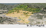 Satellite Panoramic Map of Navarra, semi-desaturated