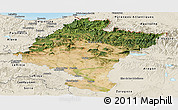 Satellite Panoramic Map of Navarra, shaded relief outside